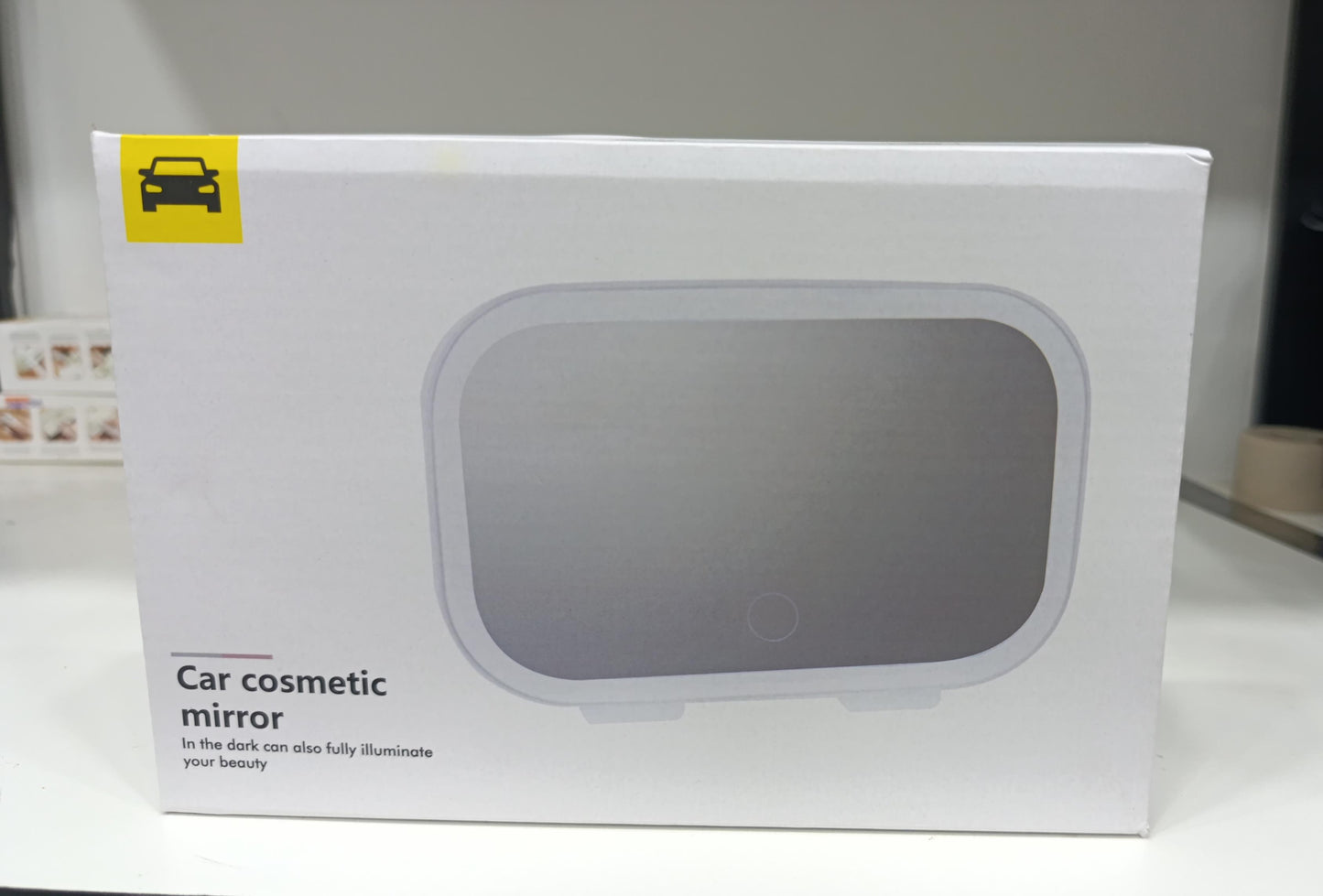 Car Sun Makeup Mirror With 3 LED Color